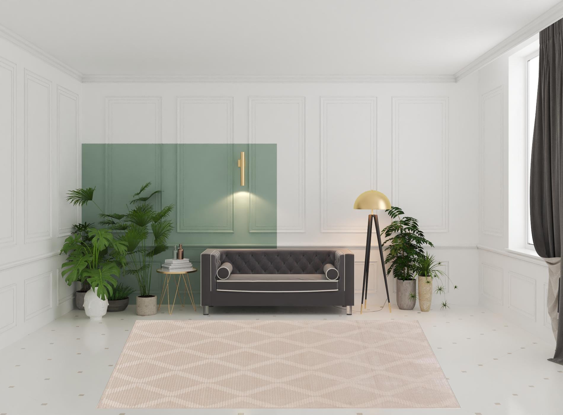 Stylish and Stain-Resistant Ivory Geometric Area Rug for Adding Warmth and Versatile Decor to Your Living Space