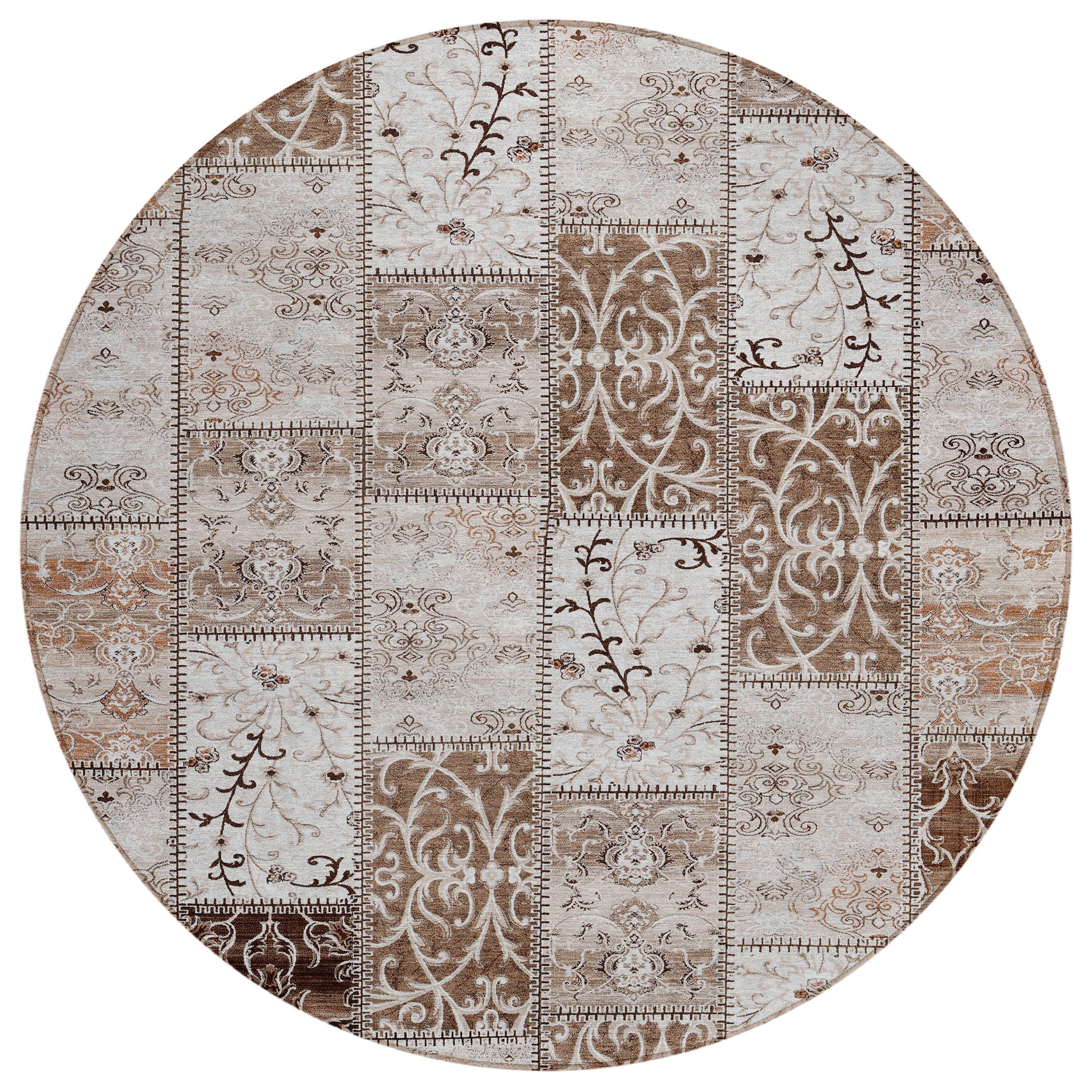Stylish and Washable Outdoor and Indoor Runner Rug with Patchwork Design for Versatile Use