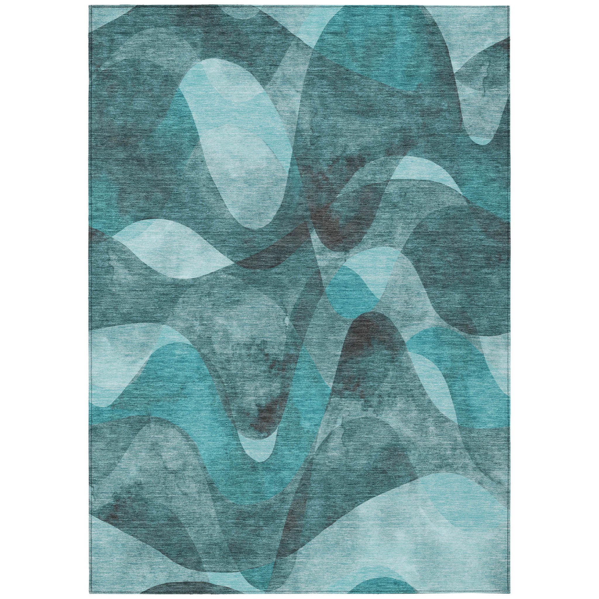 Modern Abstract Washable Non-Skid Purple Runner Rug for Indoor & Outdoor Use