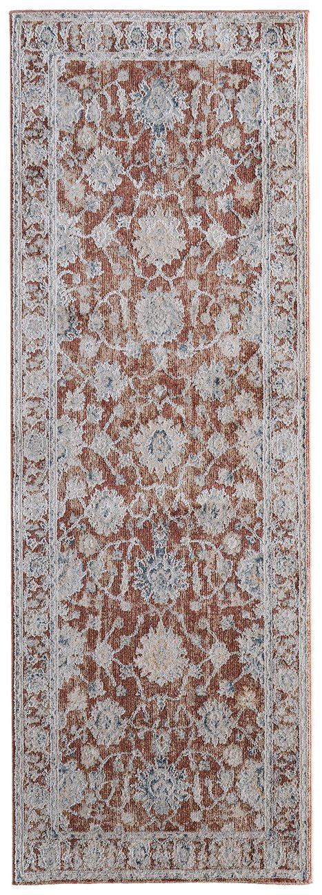 Pasha Collection Soft Stain-Resistant Low Pile Floral Rug for High-Traffic Areas