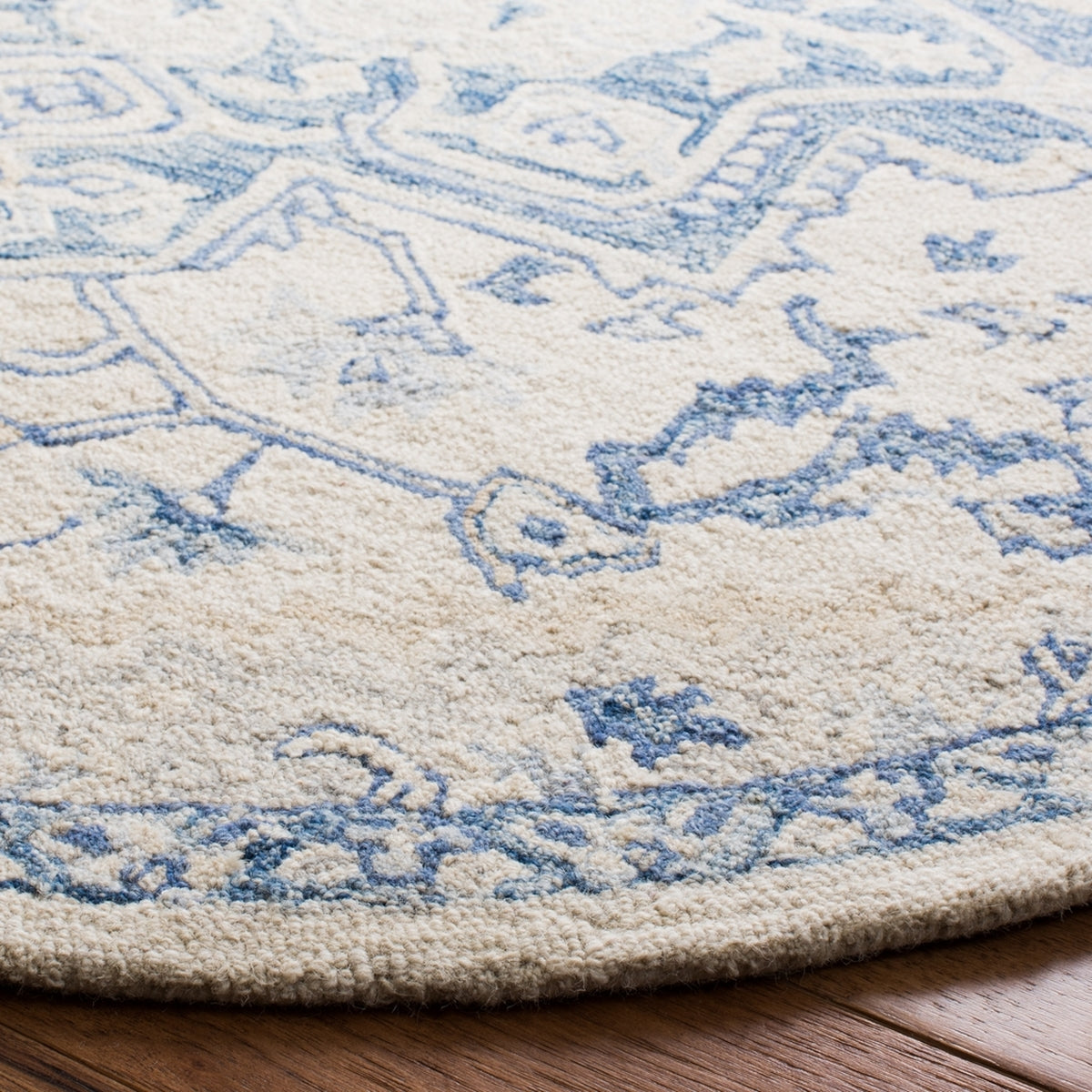 Exquisite Micro Hand - Crafted Wool Floor Rug with an Elegant Rectangular Design and 7MM Loop Pile Height, Sourced from India