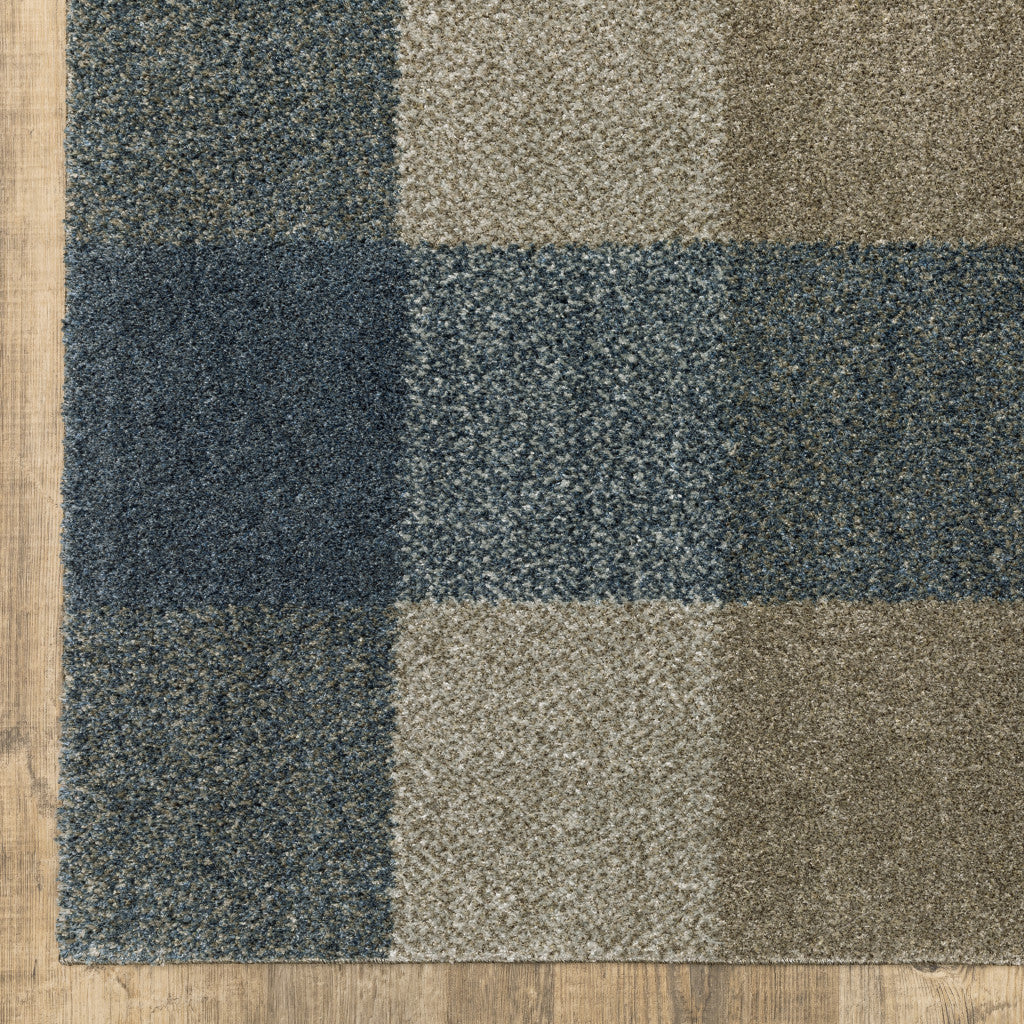 Stain-Resistant Geometric Power Loom Runner Rug in Tan and Gray - A Stylish and Warm Addition for Every Room