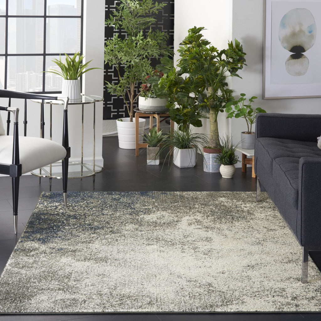 Stylish and Sophisticated Charcoal and Ivory Abstract Power Loom Area Rug for Elevating Your Living Space
