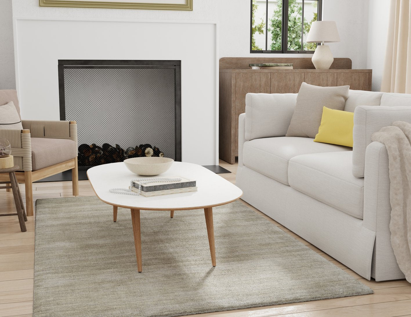 Stylish and Stain-Resistant Hand Woven Wool Area Rug - Luna Collection, Perfect for High Traffic Spaces and Interior Decor