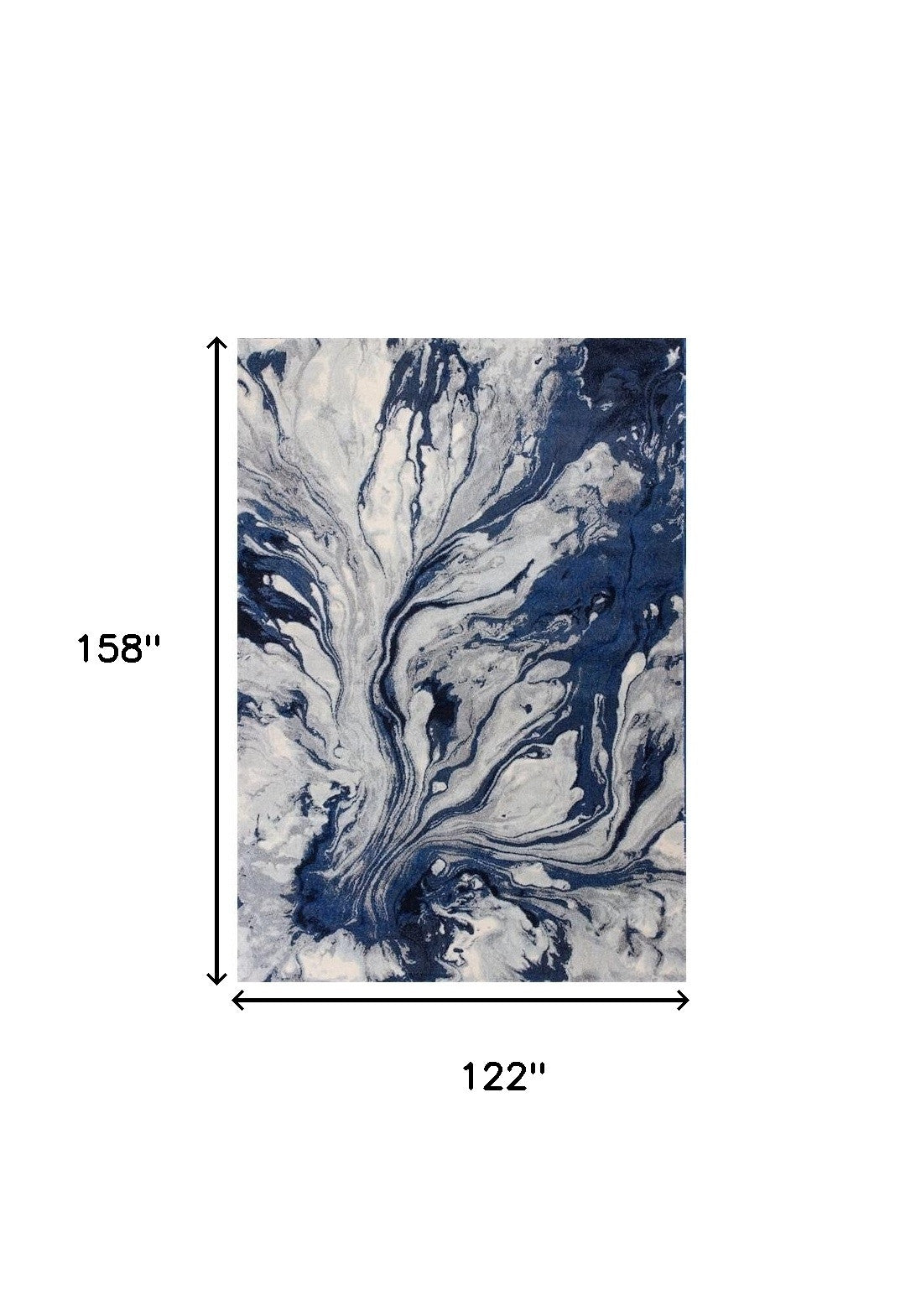Exquisite Blue Machine-Woven Area Rug - Modern Mirage Collection for Stylish Homes