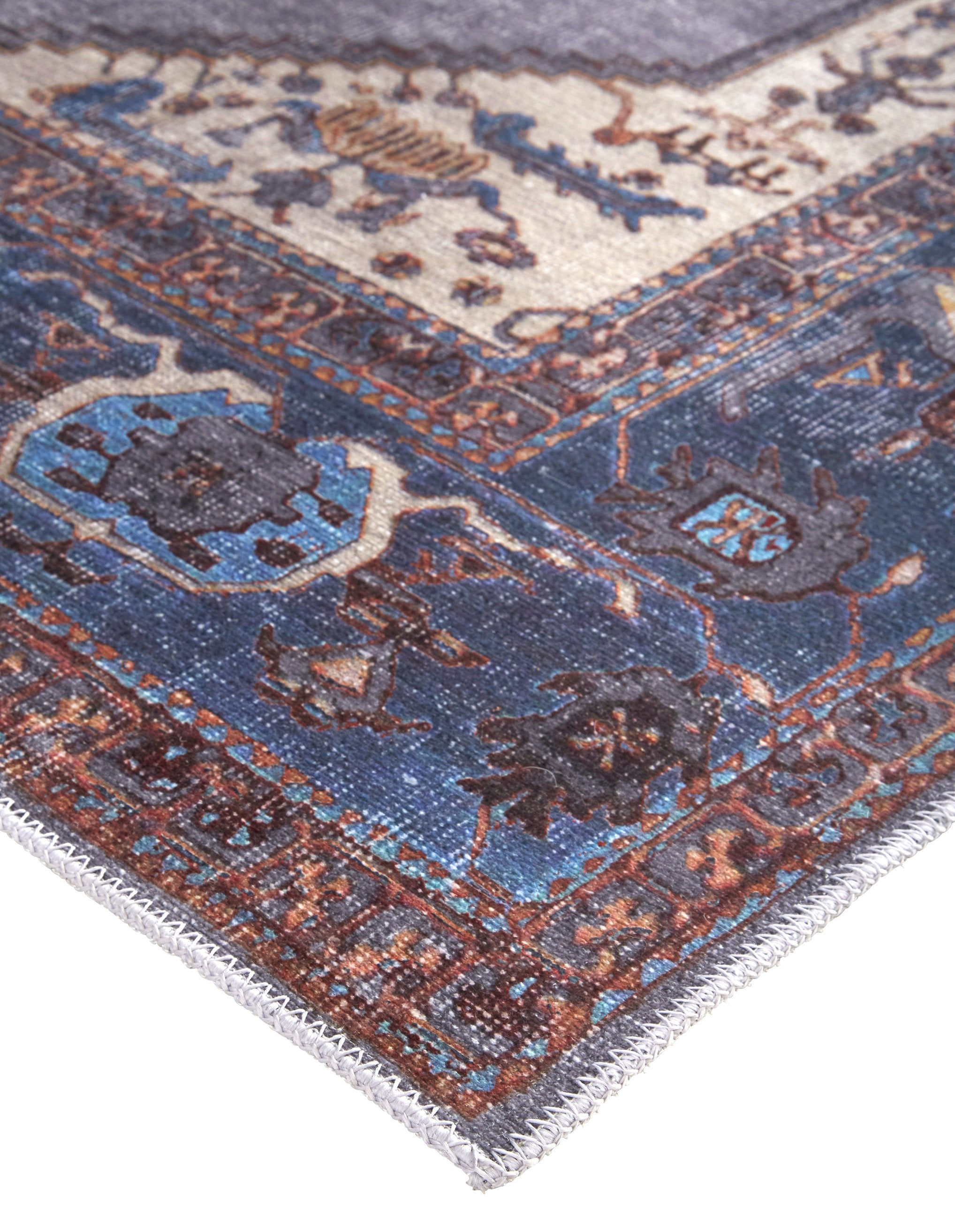 Percy Transitional Medallion Machine-Washable Durable Area Rug with Stylishly Distressed Design for Every Space
