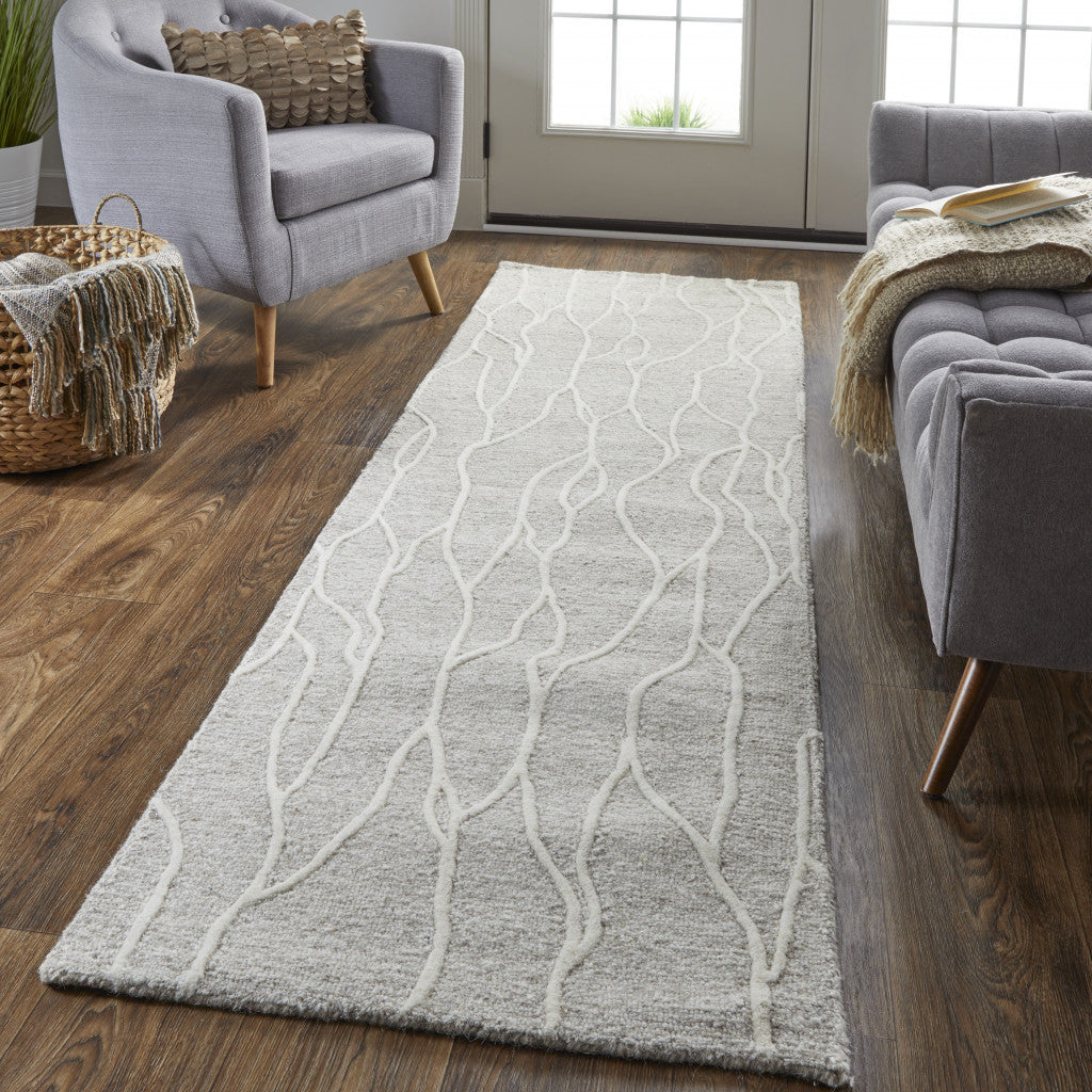 Exquisite Handmade Abstract Wool Area Runner Rug - Stain-Resistant, Fashionable Design for Family Homes with Kids and Pets