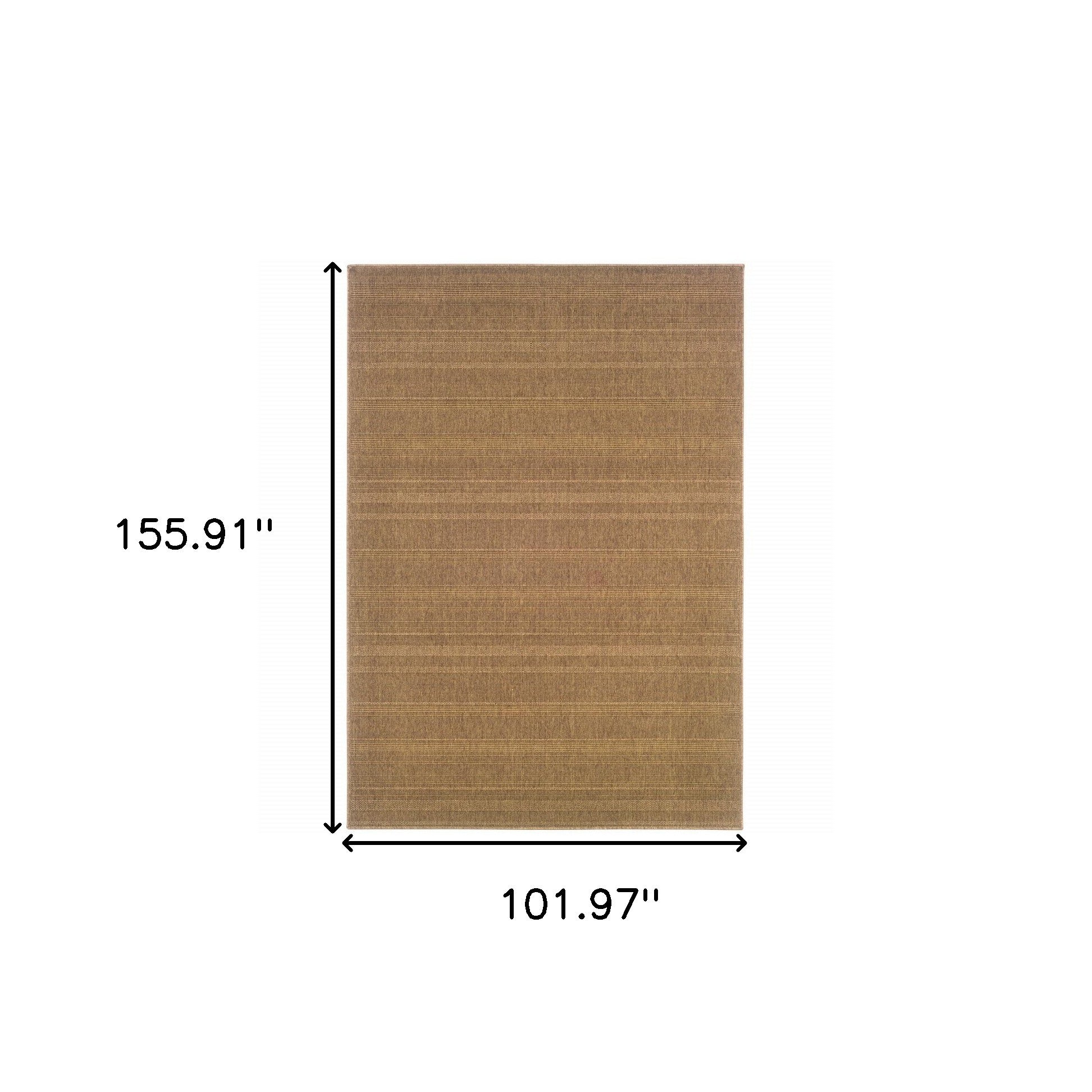 8ft Diameter Versatile Tan Stain-Resistant Round Area Rug for Indoors & Outdoors