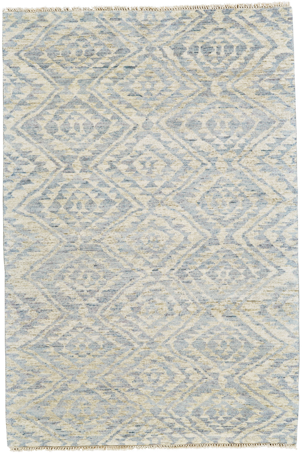 Exquisite Hand Knotted Southwestern Style Area Rug - A One-of-a-Kind Artisan-Crafted, Stain-Resistant Decorative Accent Piece