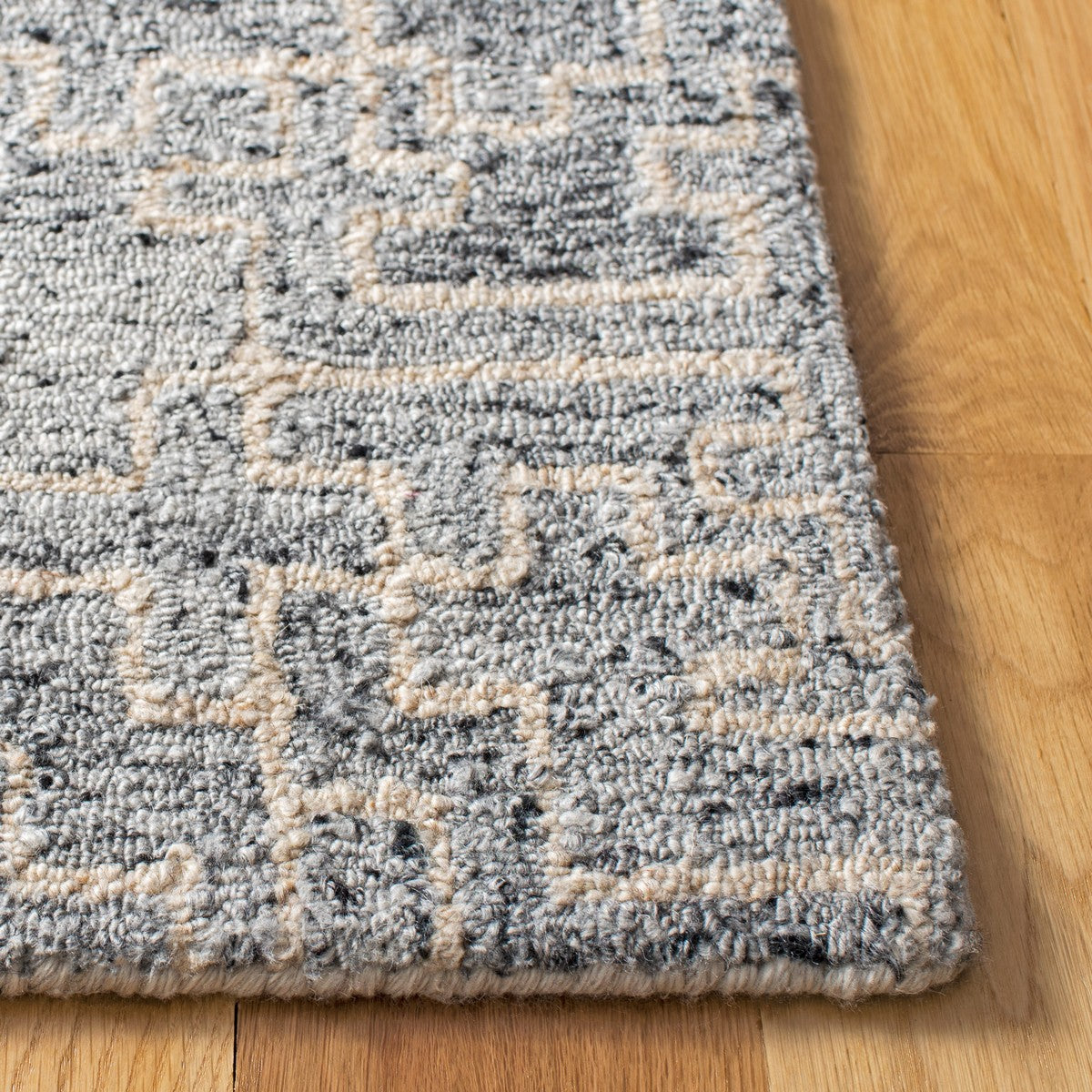 Stylish and Durable Abstract Hand - Tufted Contemporary Floor Rug Made of 80% Polyester and 20% Wool with Soft Texture