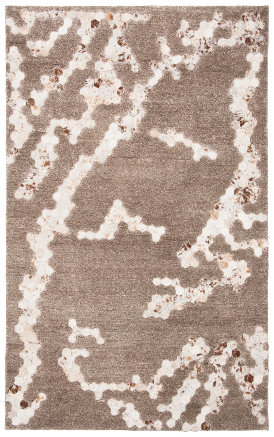 Exquisite Manhattan Hand - Crafted Tufted Rectangle Area Rug Made from a Sumptuous Blend of Bamboo Silk and Leather for Sophisticated Spaces