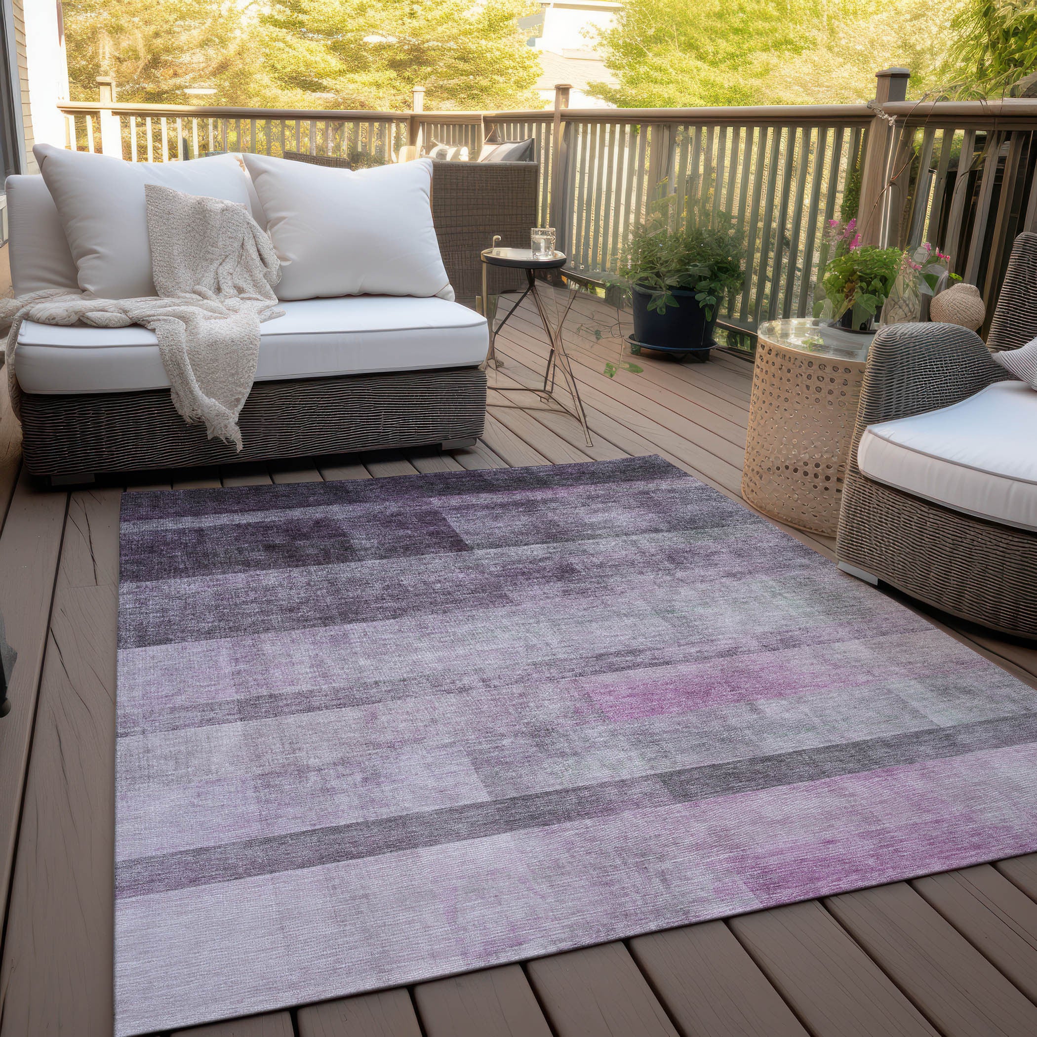 8-Foot Olive Green Ombre Stain-Resistant Indoor-Outdoor Runner Rug for Kids & Pets