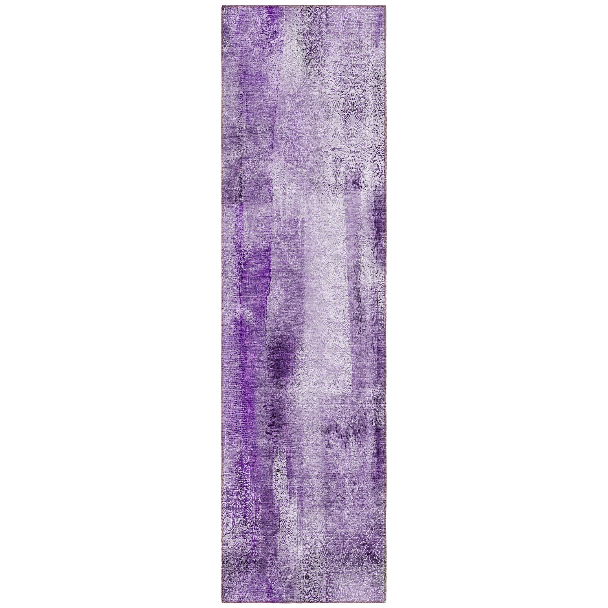 Stylish Washable, Stain-Resistant Non-Skid Purple Runner Rug for Indoor & Outdoor Use