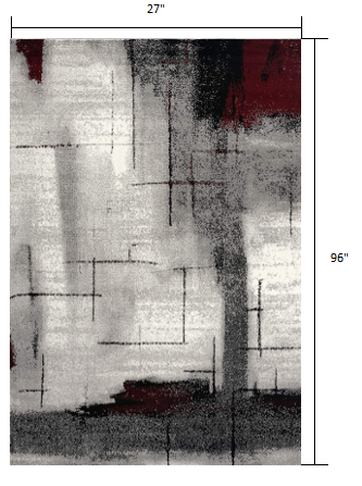 Stylish Gray Abstract Power Loom Area Runner Rug for Home - Enhance Your Living Space with High - Quality Artistic Design