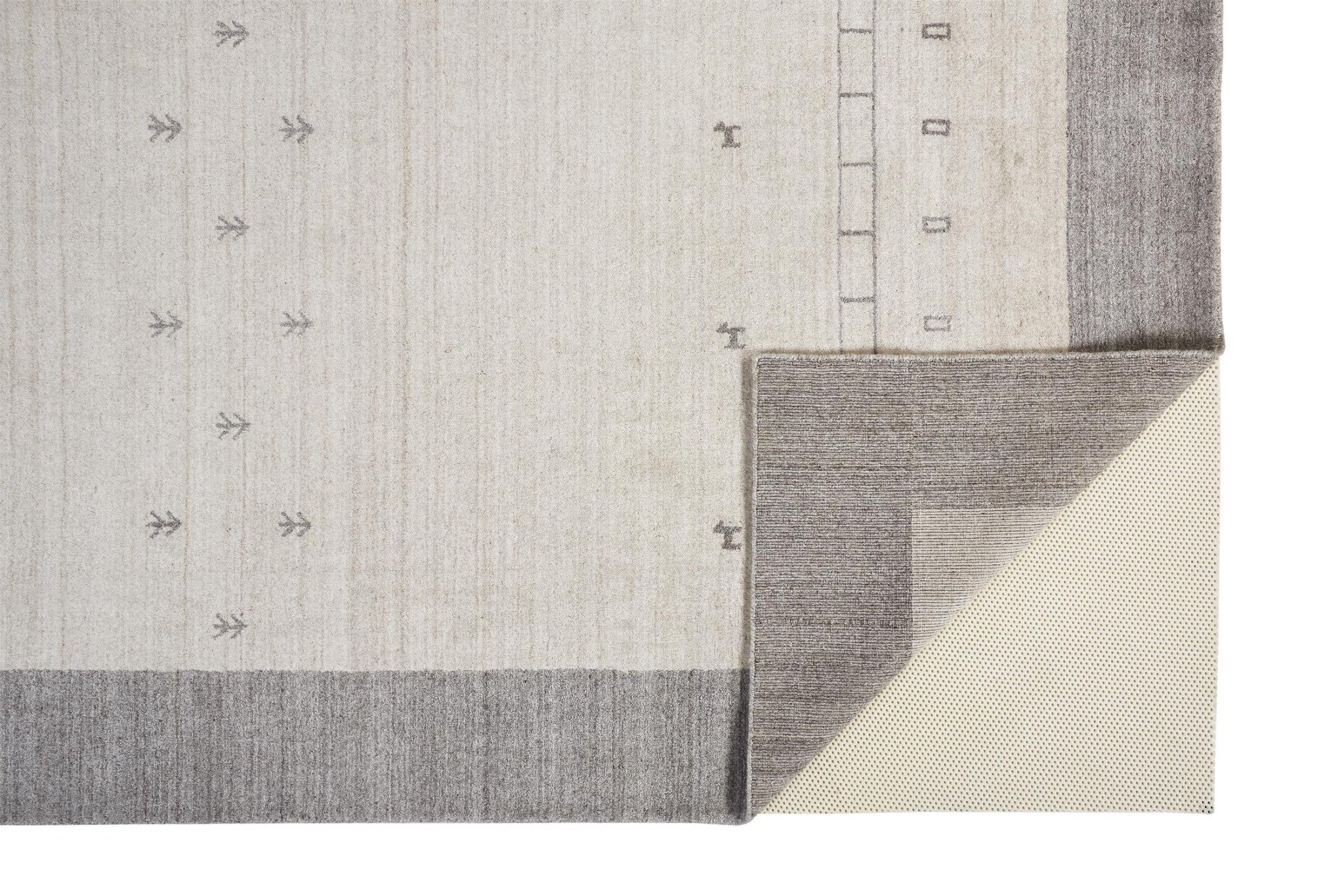 Stylish Hand - Knotted Wool Area Rug with Stain - Resistant Feature in Ivory and Gray Design for Elegant Home Decor