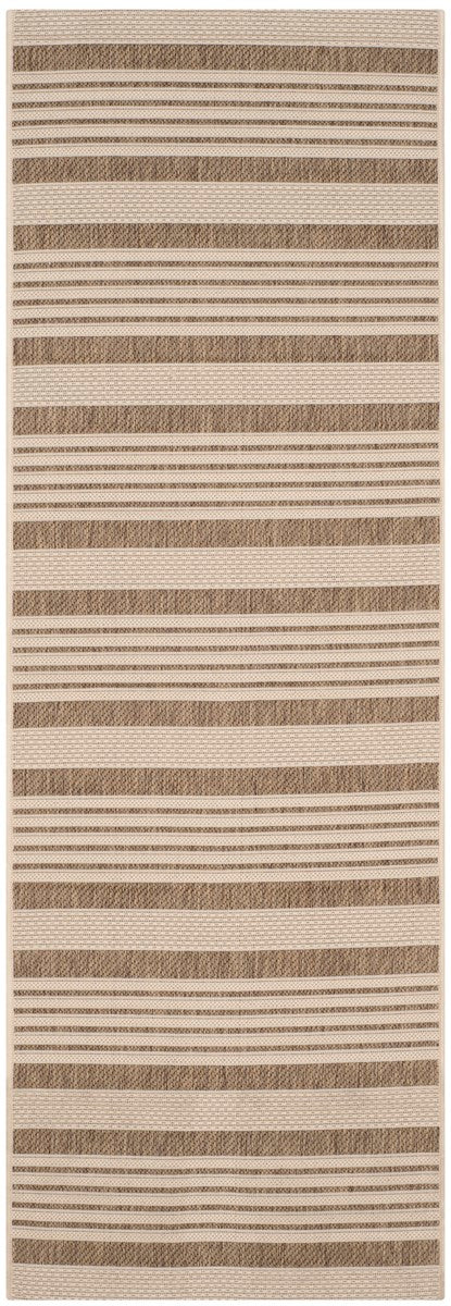 Stylish Courtyard Indoor/Outdoor Power-Loomed Rug with Bold Stripes, Durable & Easy-Clean