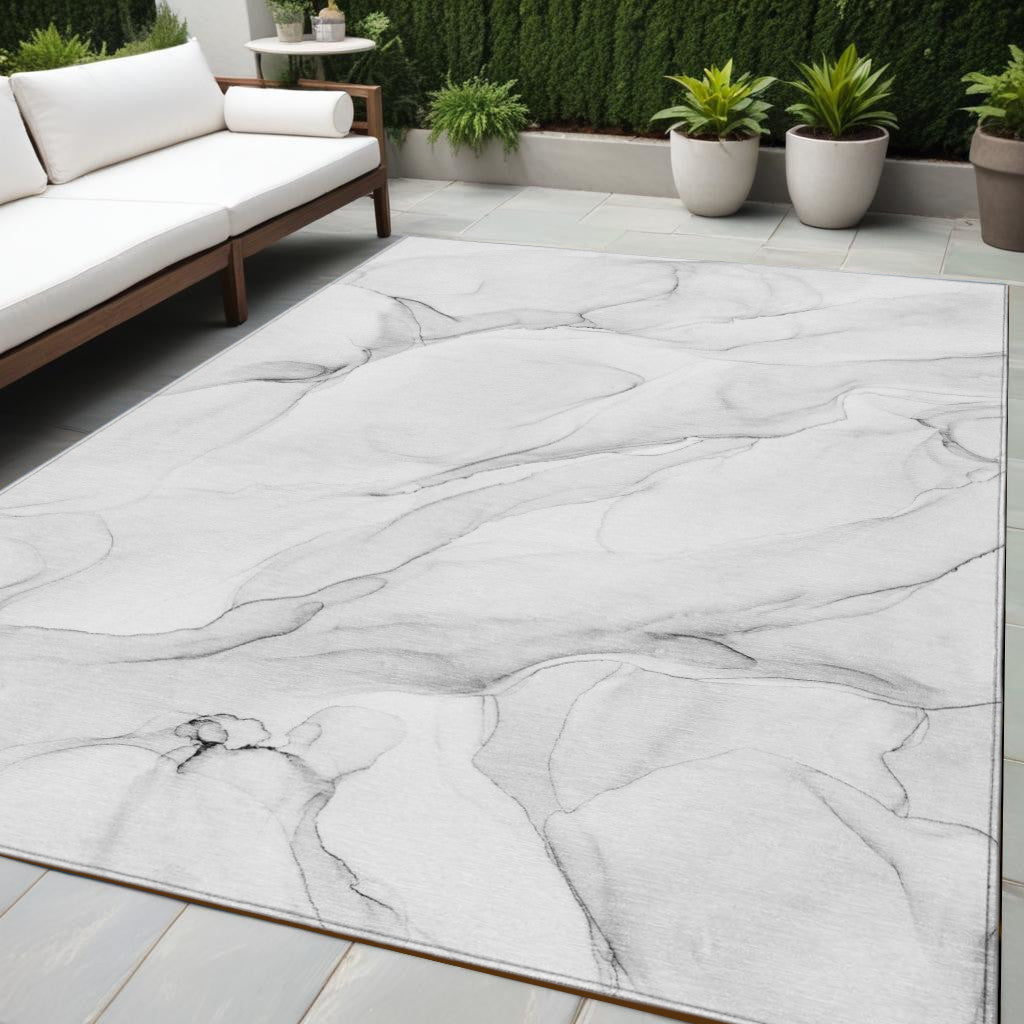 Stylish Washable Gray and Pink Abstract Runner Rug for Indoor & Outdoor, Stain-Resistant