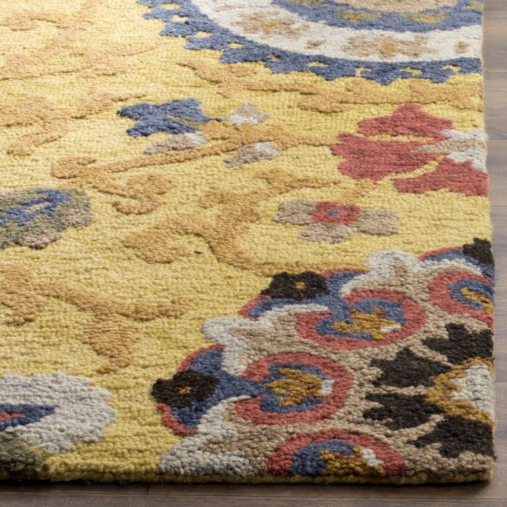 Stylish Hand - Tufted Wool Area Rug with Bold and Colorful Design Inspired by Traditional English Motifs for Contemporary Modern Homes
