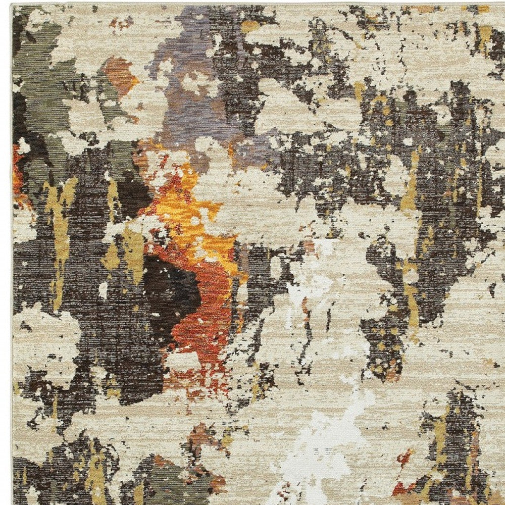 Stylish and Durable Modern Beige & Black Area Rug for Home Decor