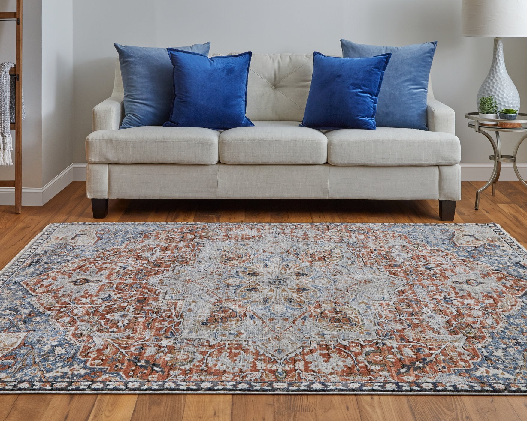 Kaia Exquisite Low Pile Area Rug - A Soft and Durable Polypropylene Blend Rug with a Transitional Medallion Design for Home Decor