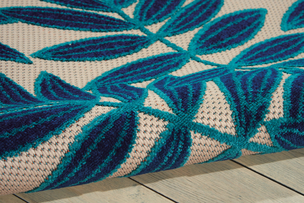 Stunning Indoor and Outdoor Area Rugs with Blue and Ivory Floral Design for Elegant Spaces