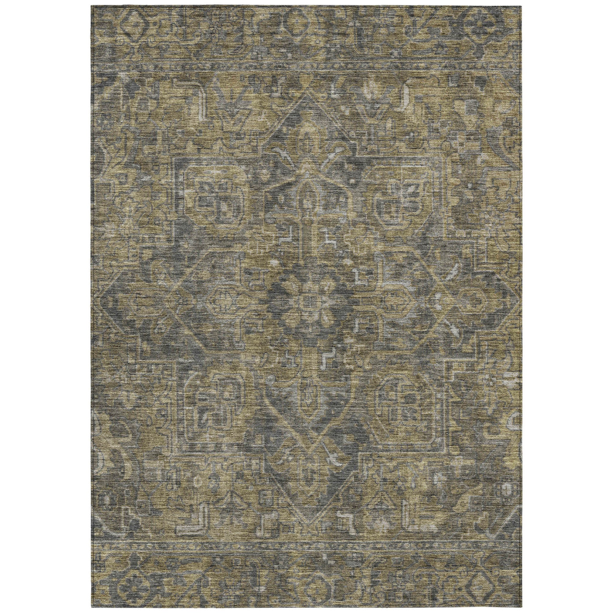 Fashionable Stain-Repellent Oriental Round Runner Rug - Anti-Slip for Indoor & Outdoor
