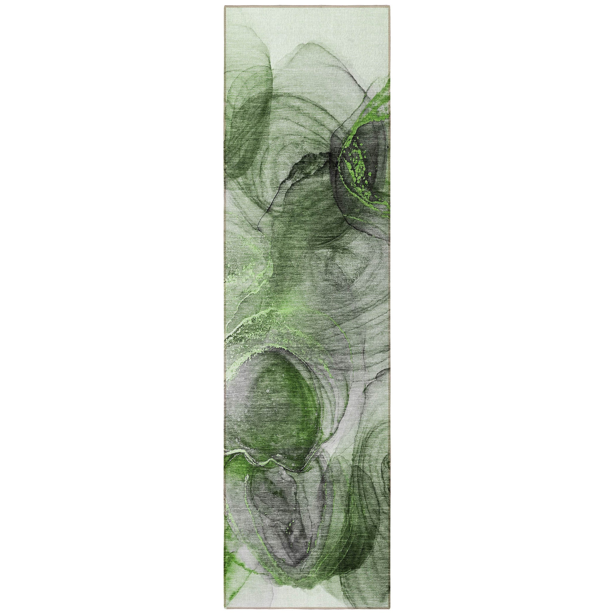 Stylish Purple Washable Non-Skid Abstract Runner Rug for Indoor & Outdoor Use