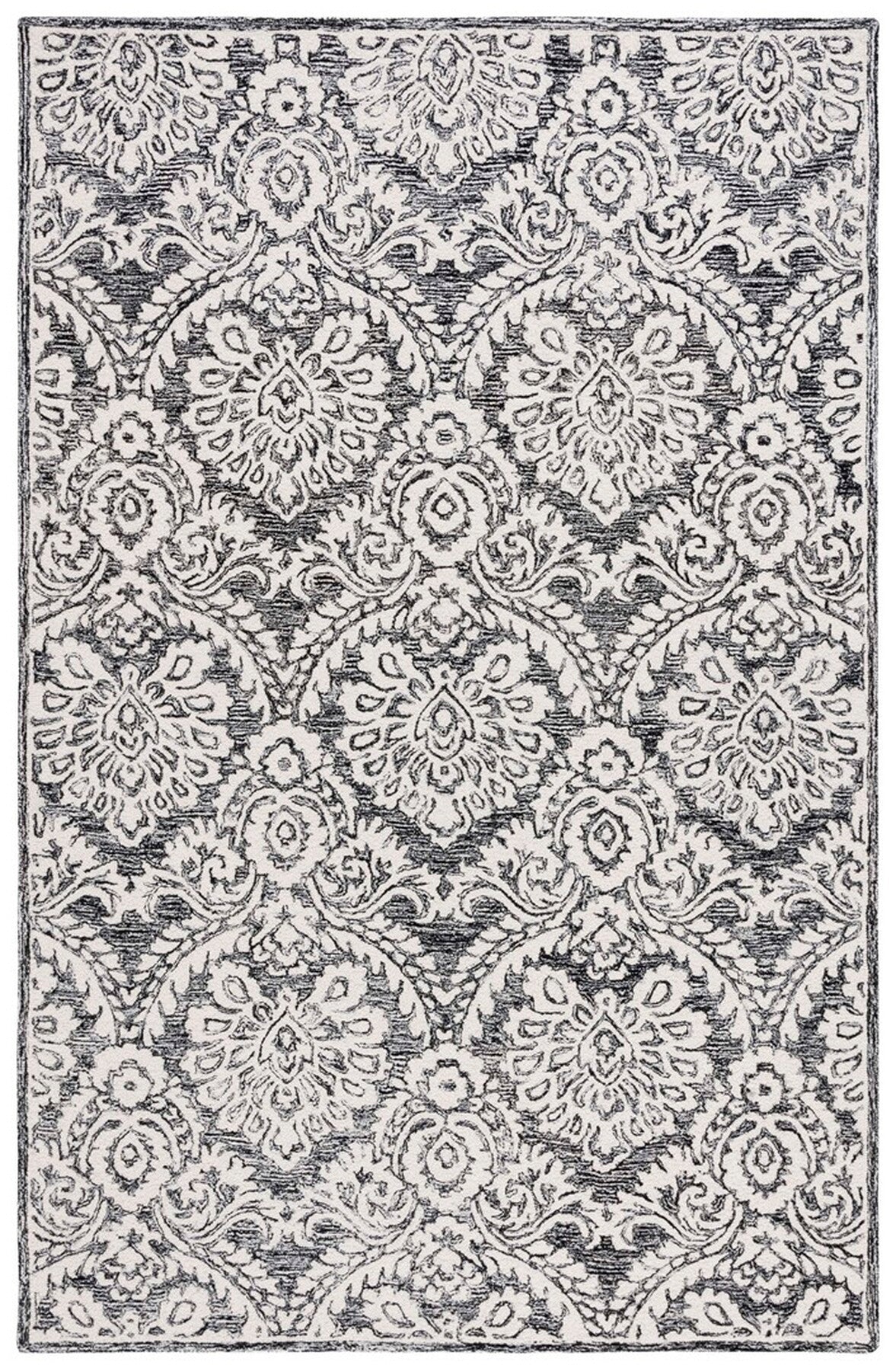 Exquisite Hand-Tufted Wool and Cotton Floral Rug - Adding a Touch of Countryside Allure to Your Cozy Living Spaces and Interior Decor