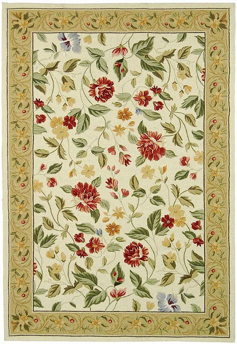 Luxurious Hand-Hooked Chelsea Rug: 100% Wool Pile with Sturdy Cotton Backing for Elegant Decor