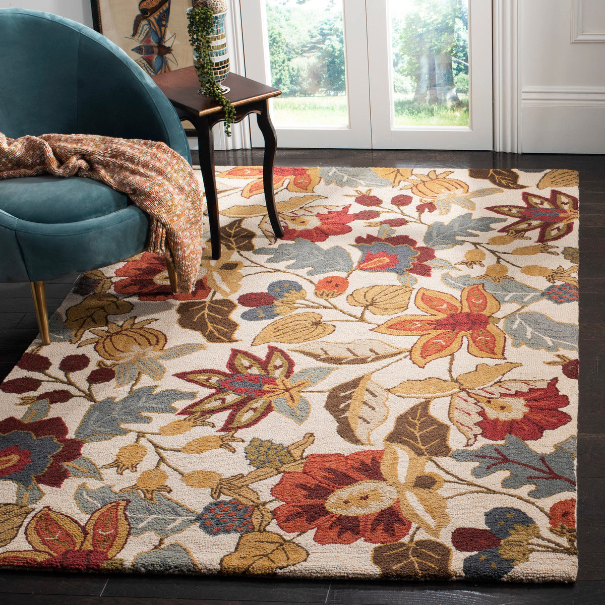 Exquisite Hand-Hooked Wool Floor Rug with Elegant Indian Craftsmanship and Soft Texture, Ideal for Every Space