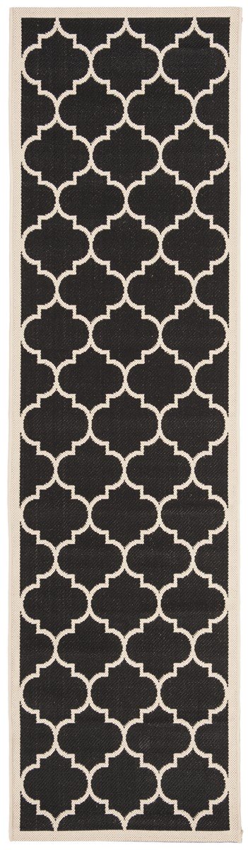 High - Quality Courtyard Power - Loomed Indoor/Outdoor Rug Featuring Vivid Quatrefoils for Elegant and Durable Home Decor