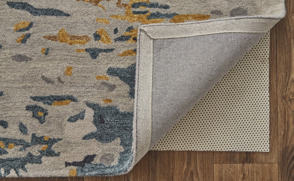 Stain-Resistant Plush Wool Abstract Area Rug for Family Homes with Kids & Pets