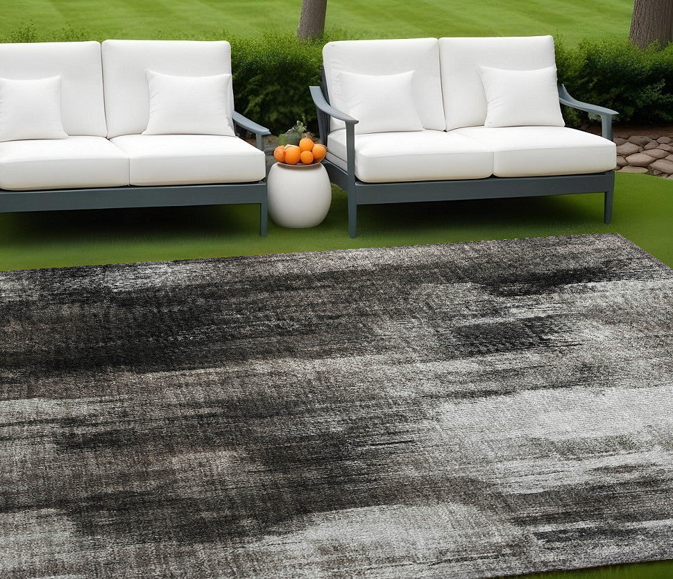 Washable, Stain-Resistant, Non-Skid Teal Abstract Outdoor Runner Rug for Any Space