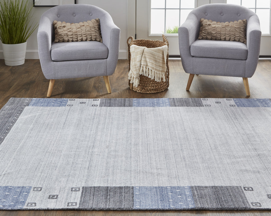Stylish and Comfortable Hand - Knotted Wool Area Rug with Stain - Resistant Design for Living Spaces