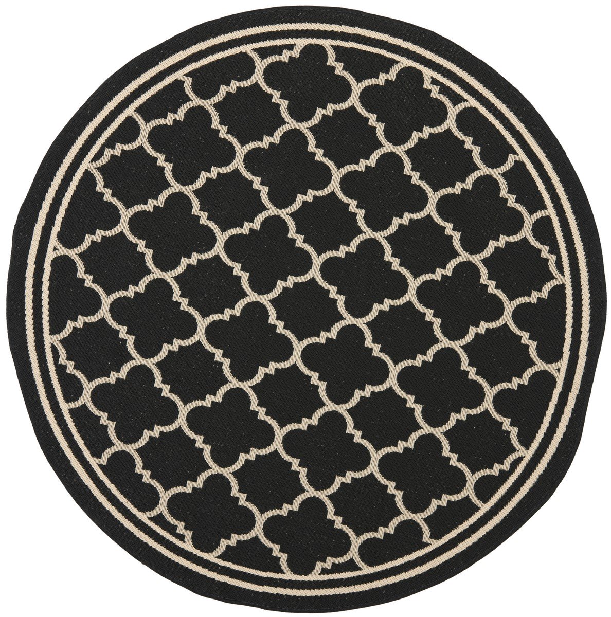 Stylish Courtyard Quatrefoil Pattern Indoor and Outdoor Area Rug with Weather-Resistant and Easy-Clean Features and Elegant Design