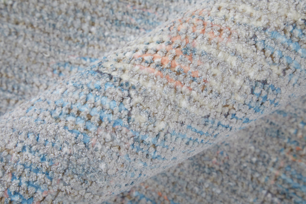 Orange and Gold Hand-Woven Distressed Floral Fringed Area Rug for Timeless Decor