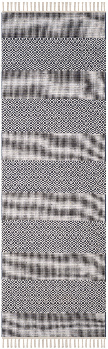 Hand-Woven Ikat Tie-Dye Cotton Rug - Casual Design for Coastal & Contemporary Homes