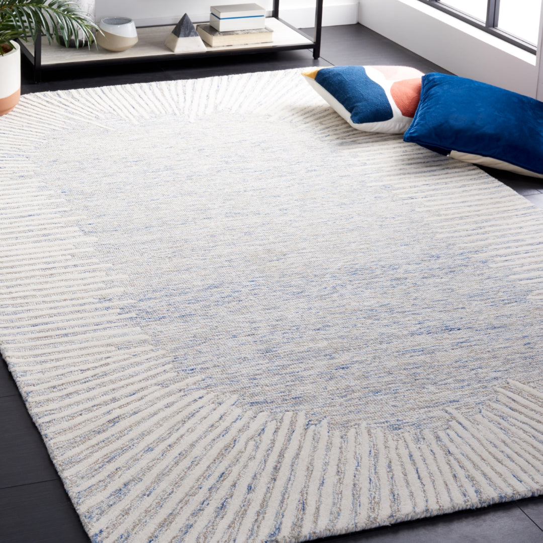 Stylish and Durable Hand-Tufted Wool & Cotton Abstract Rug for Elegant Home Decor
