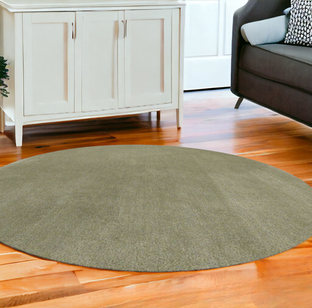 Exquisite Hand Woven Sage Green Round Area Rug - One-of-a-Kind Artisan Crafted Rug for Comfortable and Cozy Living Spaces