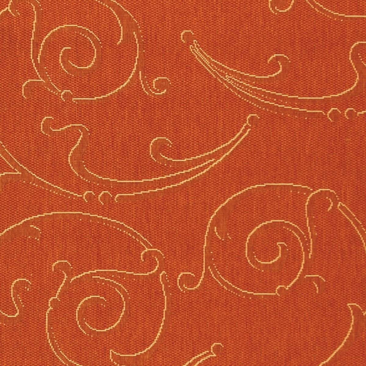 Stylish Courtyard Decor - Luxurious Power Loomed Indoor and Outdoor Area Rug Featuring an Elegant Vine Scroll Pattern