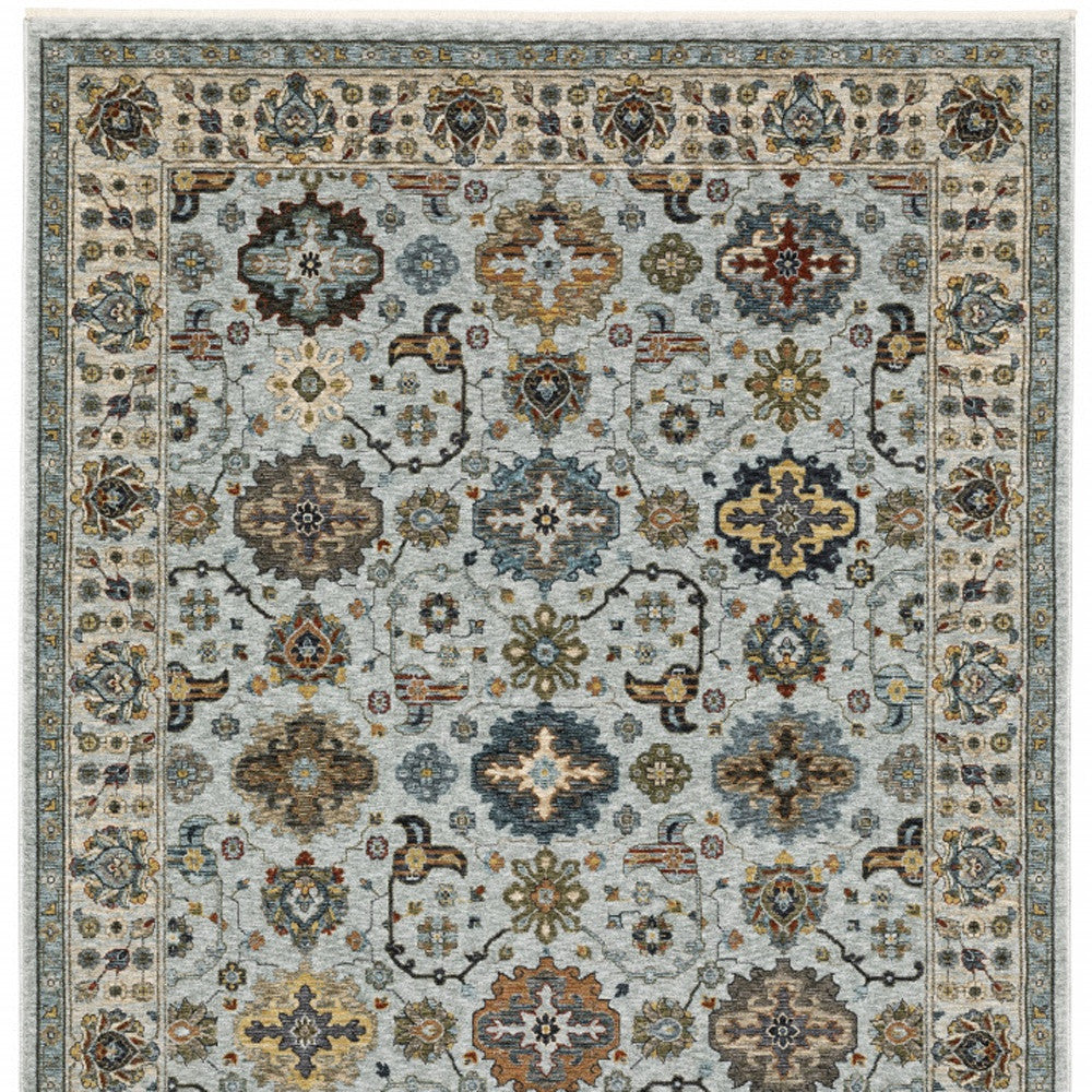 Vibrantly Colored Stain-Resistant Oriental Style Runner Rug with Fringes to Beautify Your Living Space