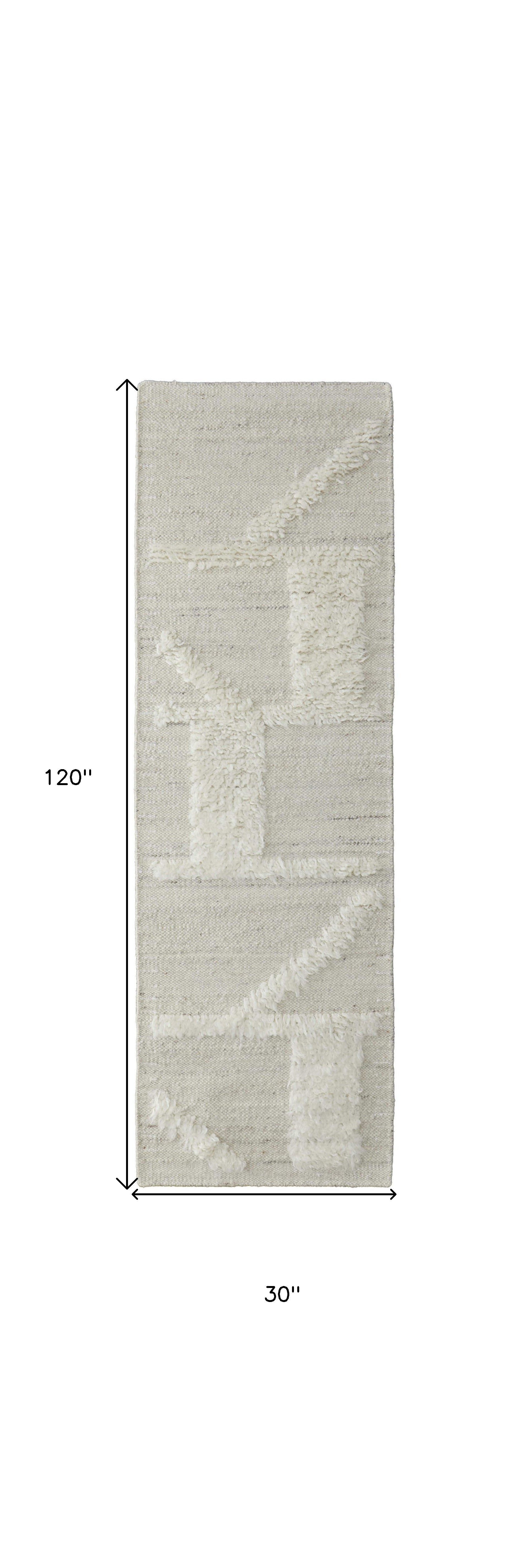 Exquisite Hand-Woven Tan and Ivory Geometric Area Rug for Cozy Living Spaces