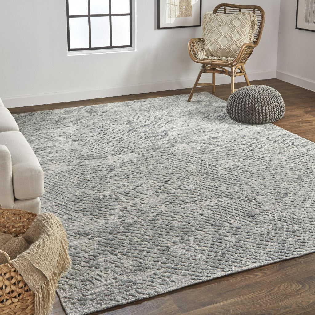 Exquisite Hand Woven Gray Abstract Area Rug for Home - Enhance Your Interior Decor with Authentic Artisan Craftsmanship