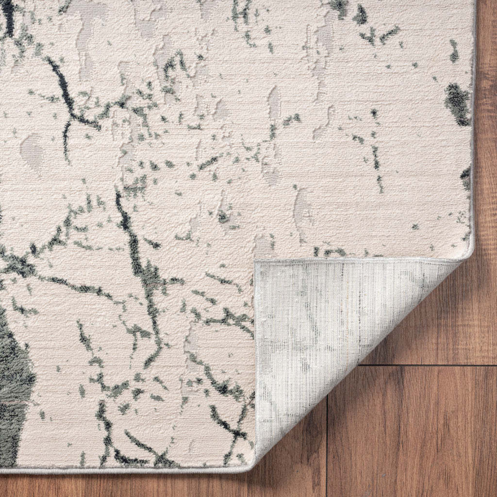Elegant Ivory Abstract Rectangle Area Rug - 8' Design for Stylish Home Decor