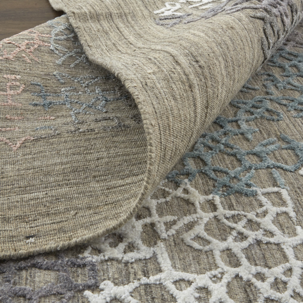 Unique Hand-Woven Pink and Blue Abstract Area Rug for Any Room