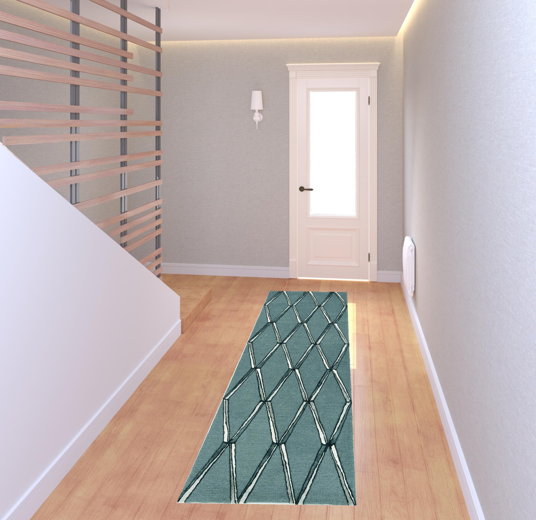 Exquisite Hand-Tufted Gray Geometric Wool Area Rug - Enhance Your Living Space with Elegant Neutral Design and Utmost Comfort