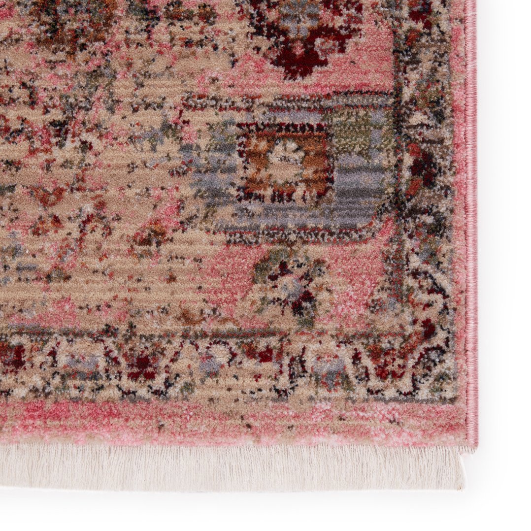 Zefira Kerta ZFA10 Power-loomed 100% Polypropylene Vintage Medallion Indoor Rug with Cotton Fringe