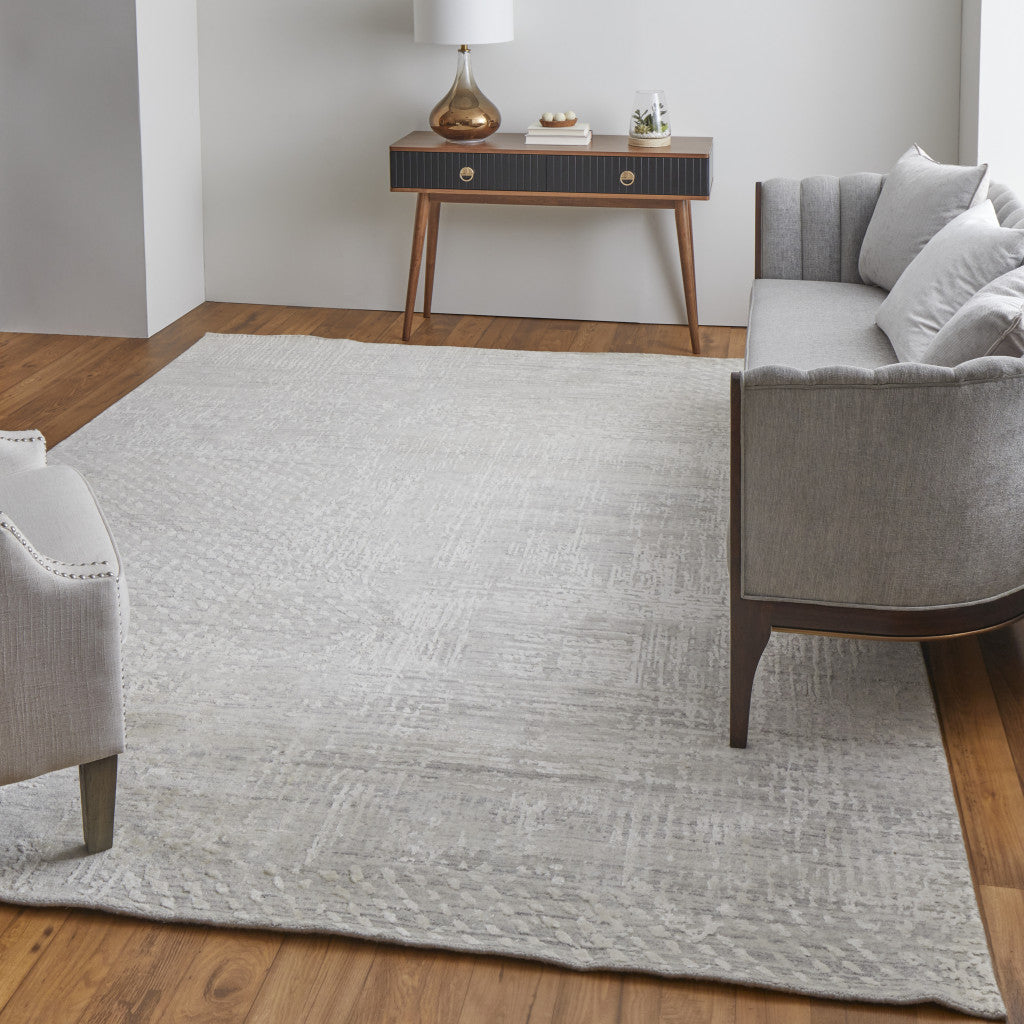 Exquisite Hand-Woven Gray Abstract Area Rug for Stylish and Warm Home Decor