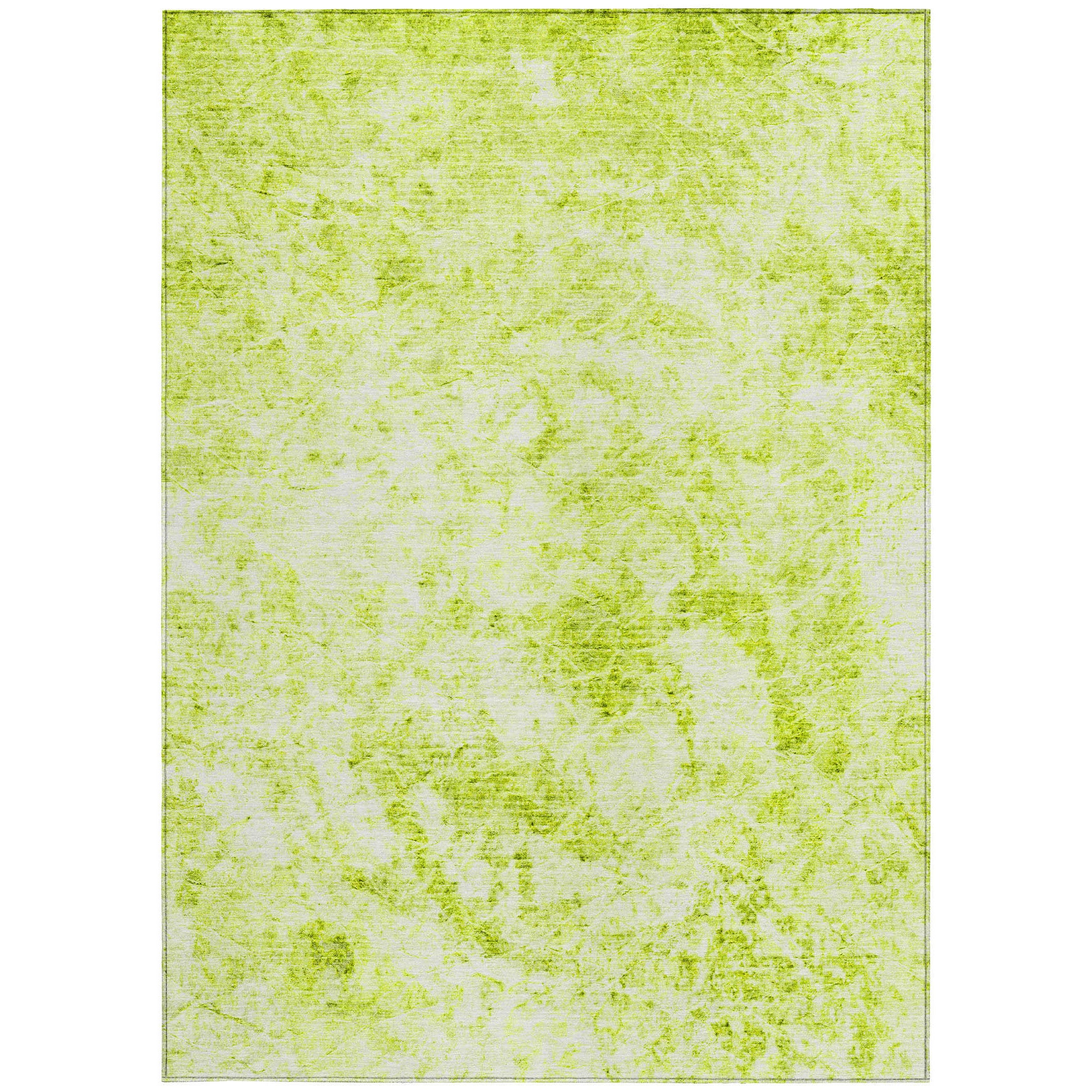 Stylish and Contemporary Lime Green Abstract Washable, Stain-Resistant, and Non-Slip Outdoor Area Rug for Home Decor Use