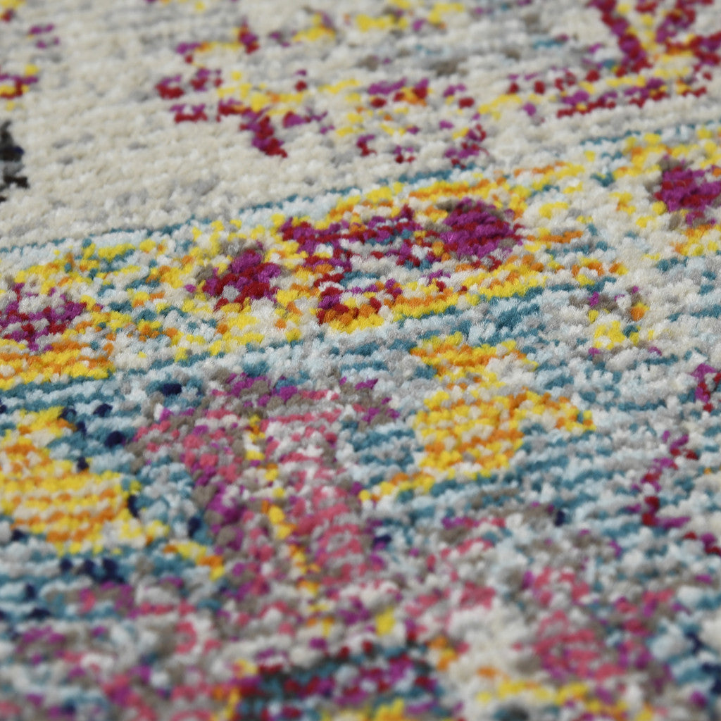 Stylish and Stain-Resistant Gray Floral Power Loom Area Rug Ideal for Family Homes with Kids and Pets